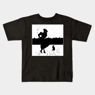 Cat surprise! monochrome Kids T-Shirt